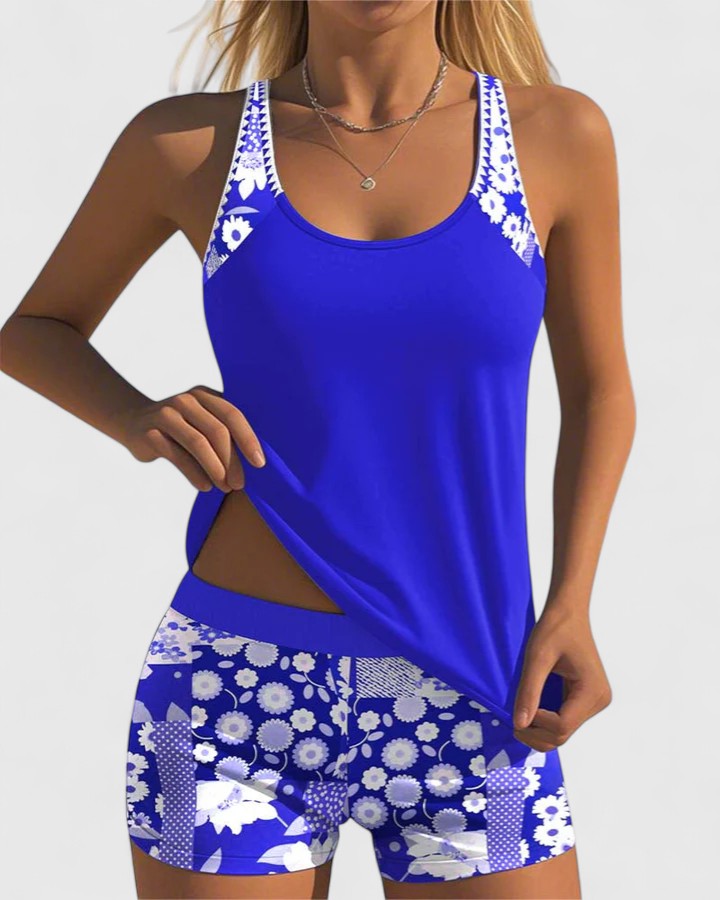 Dames High-Waisted Tankini – Geschikt voor Zomer, Met Verstelbare Bandjes en Ondersteuning