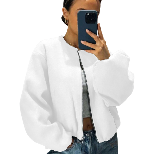 Dames Slim Fit Jas – Met Rits, Geschikt voor Casual en Dagelijks Gebruik