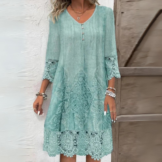 Katoenen Zomerjurk met V-Hals voor Dames – Luchtig en Comfortabel Design