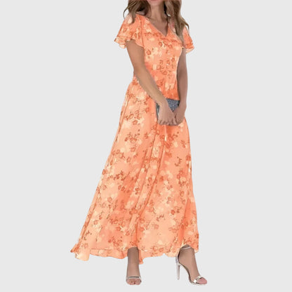 Dames Maxi Jurk Bloemenprint V-Hals - Lange Zomerjurk