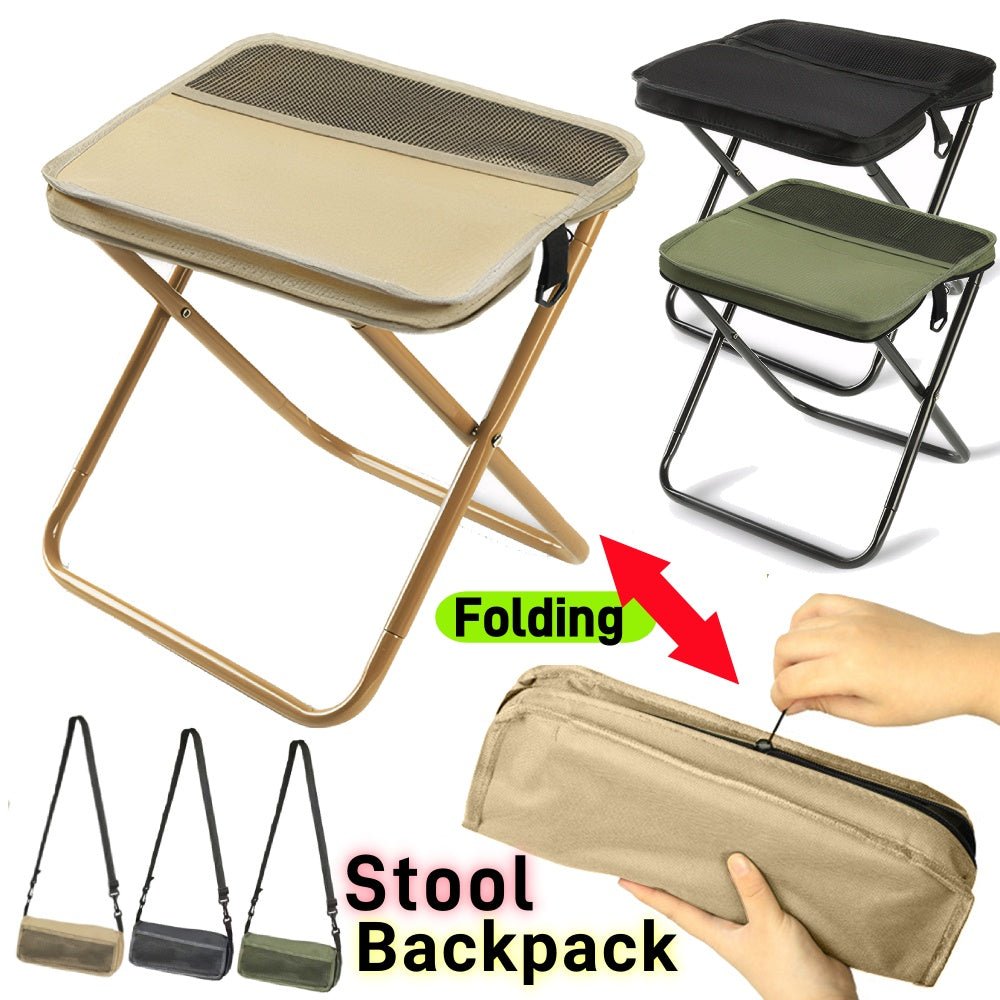2-in-1 Rugzak met Opvouwbare Stoel - Lichtgewicht Campingstoel