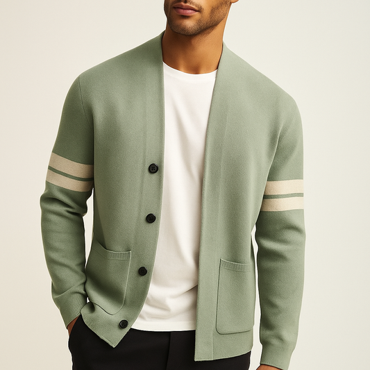Dames Vest Merinowol met Streepdetail Mouwen