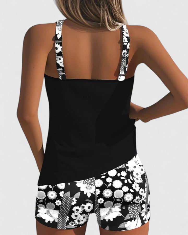 Dames High-Waisted Tankini – Geschikt voor Zomer, Met Verstelbare Bandjes en Ondersteuning