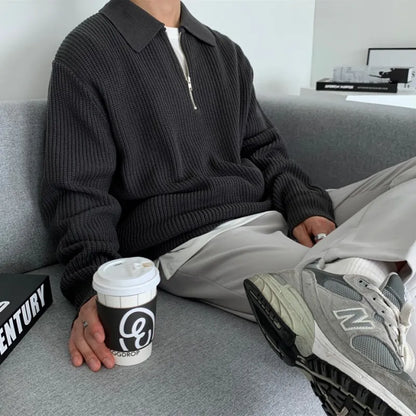 Nathan - Klassieke Gebreide Zip-Trui