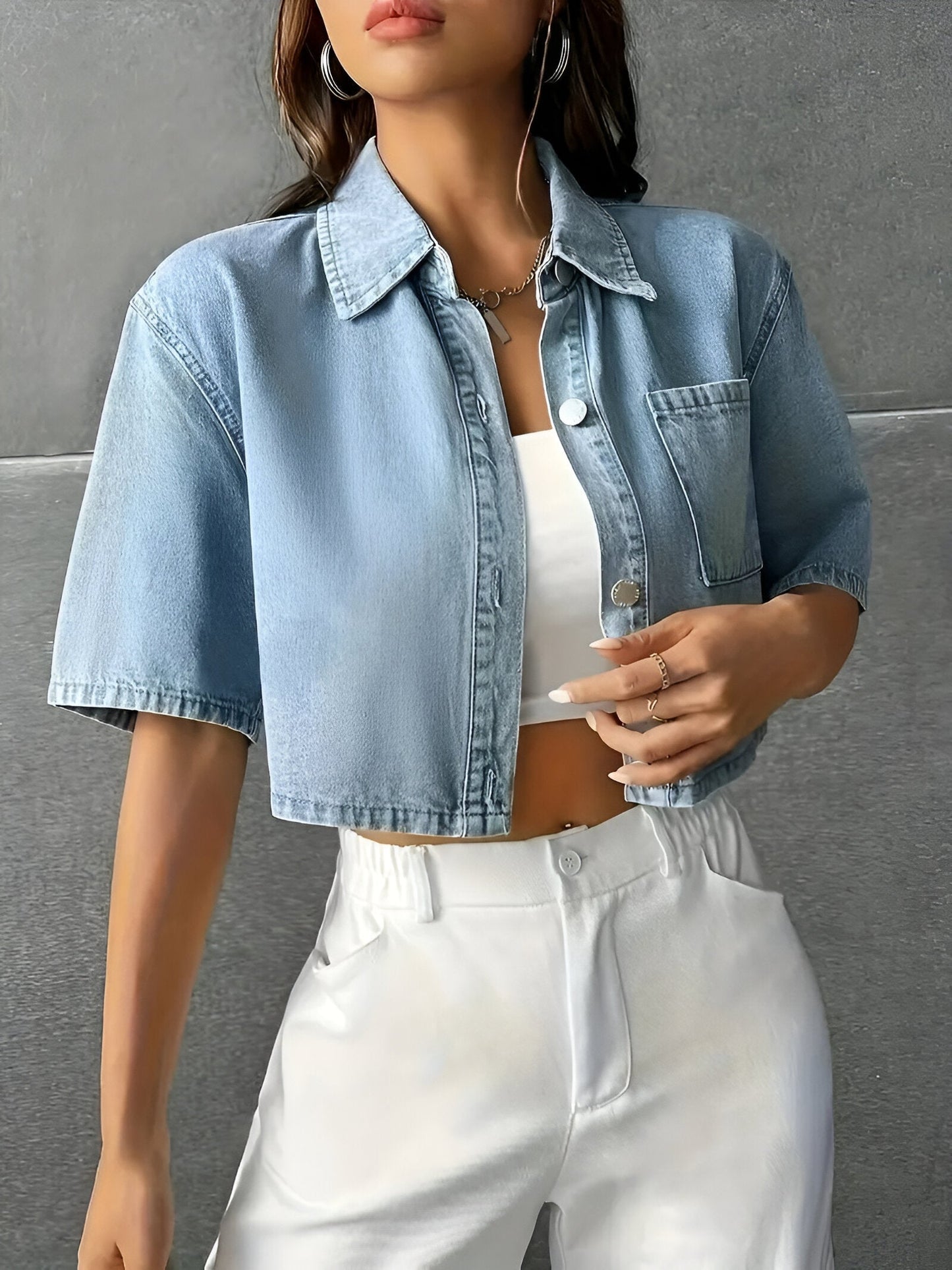 Alison - Lichtblauw Denim Overhemd