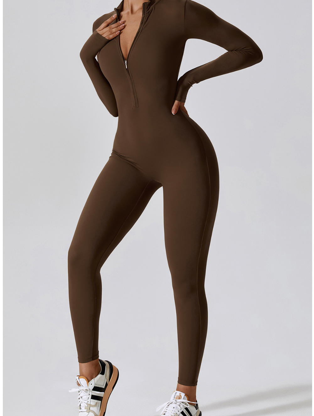 Fayenne - Shaping Yoga Fitness Jumpsuit met Lange Mouwen