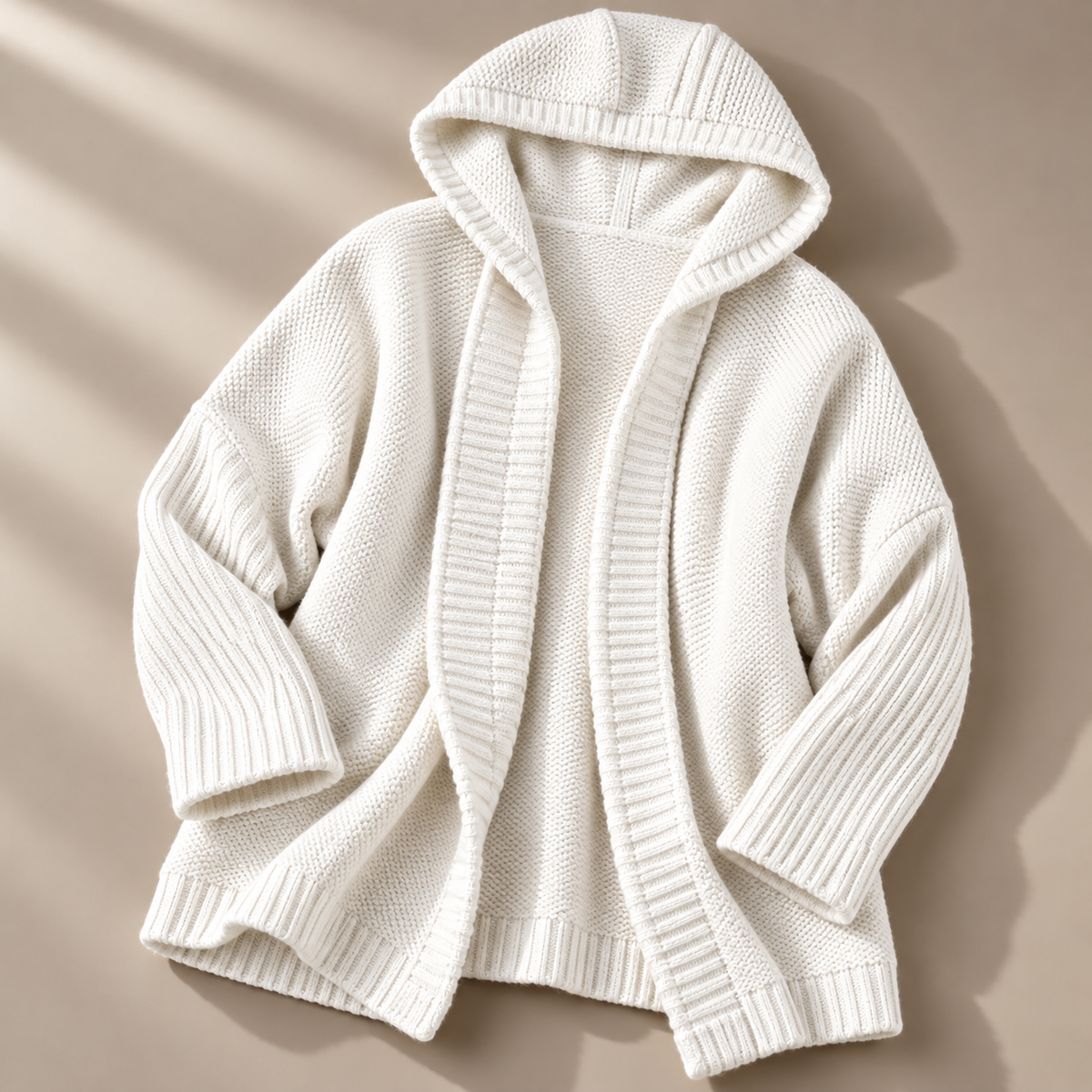 Dames Vest met Capuchon Grof Gebreid Longline Cardigan