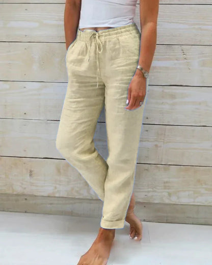 Noémie - Stijlvolle Linnen Broek