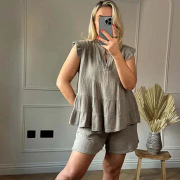 Livia - Korte Broek & Top met Speelse Volants