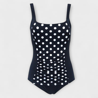 Dames Getailleerd Badpak – Retro Stijl met Vierkante Halslijn, Geschikt voor Zomer en Strandactiviteiten