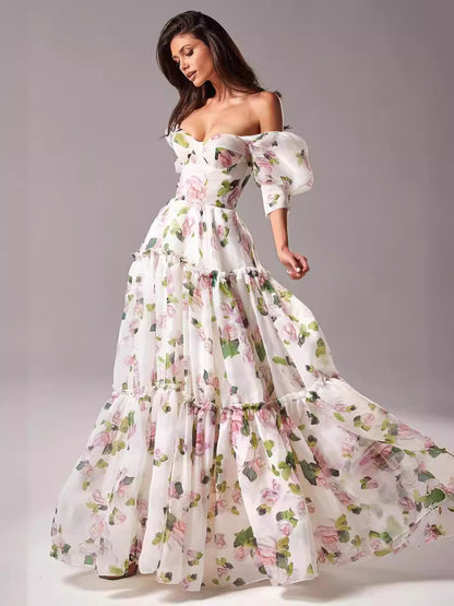Eliora - Fleurige Jurk met Strikdetails
