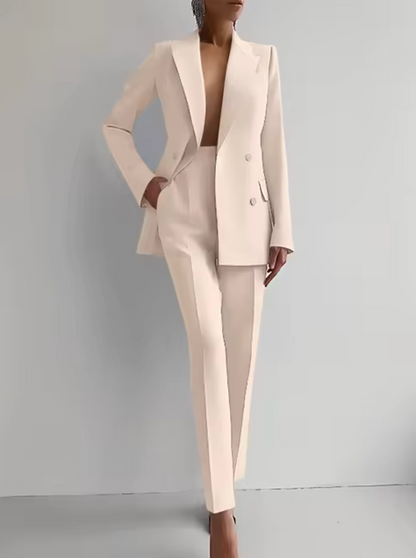 Mariza – Trendy Blazer en Broek met Plooien