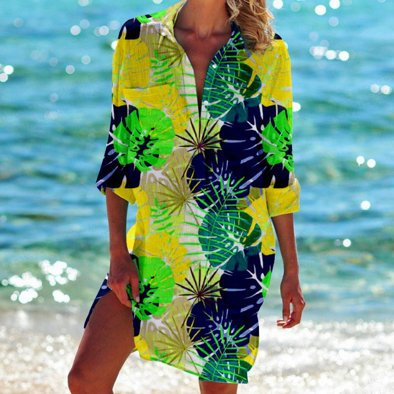 Aleah - Tropische Print Zomerjurk