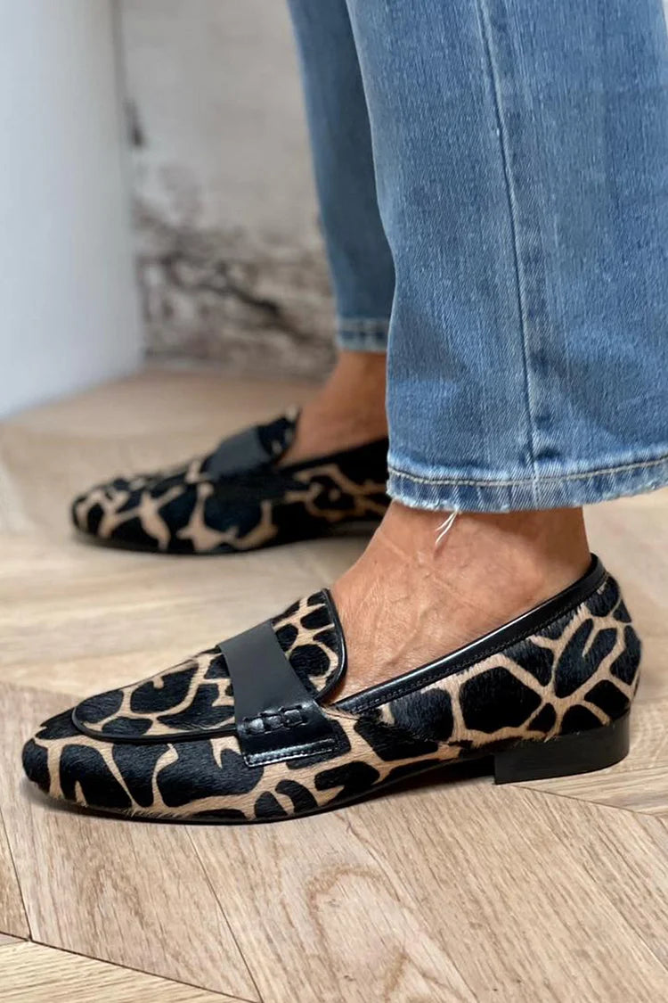 Dames Loafers – Met Dierenprint, Geschikt voor Casual en Dagelijks Gebruik