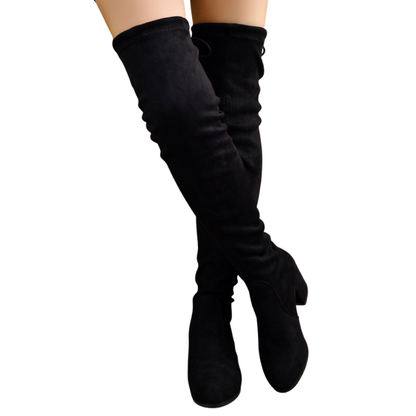 Dames Mid Heel Over-the-Knee Boots – Elegant, Geschikt voor Casual en Werk, Met Rits en Comfortabele Pasvorm