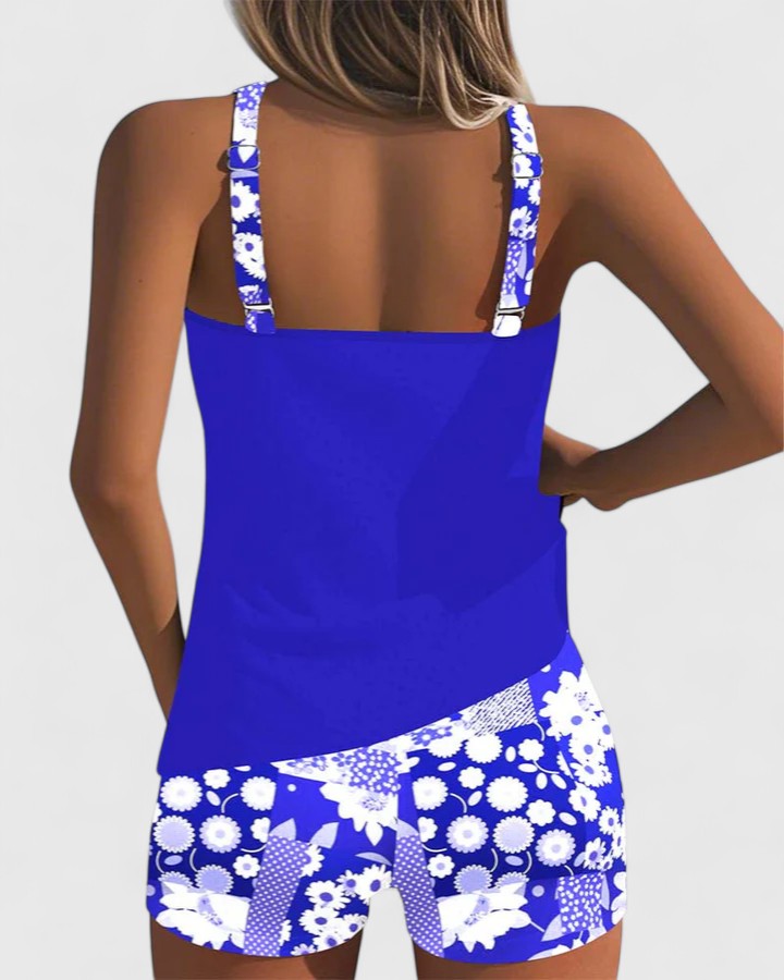 Dames High-Waisted Tankini – Geschikt voor Zomer, Met Verstelbare Bandjes en Ondersteuning