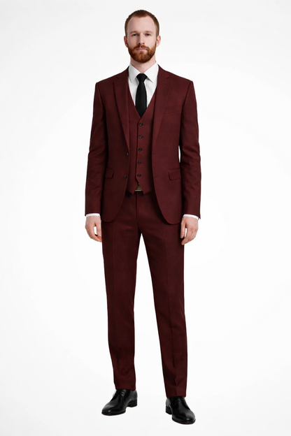 Heren Linnen Kostuum 3-Delig – Blazer, Vest en Broek