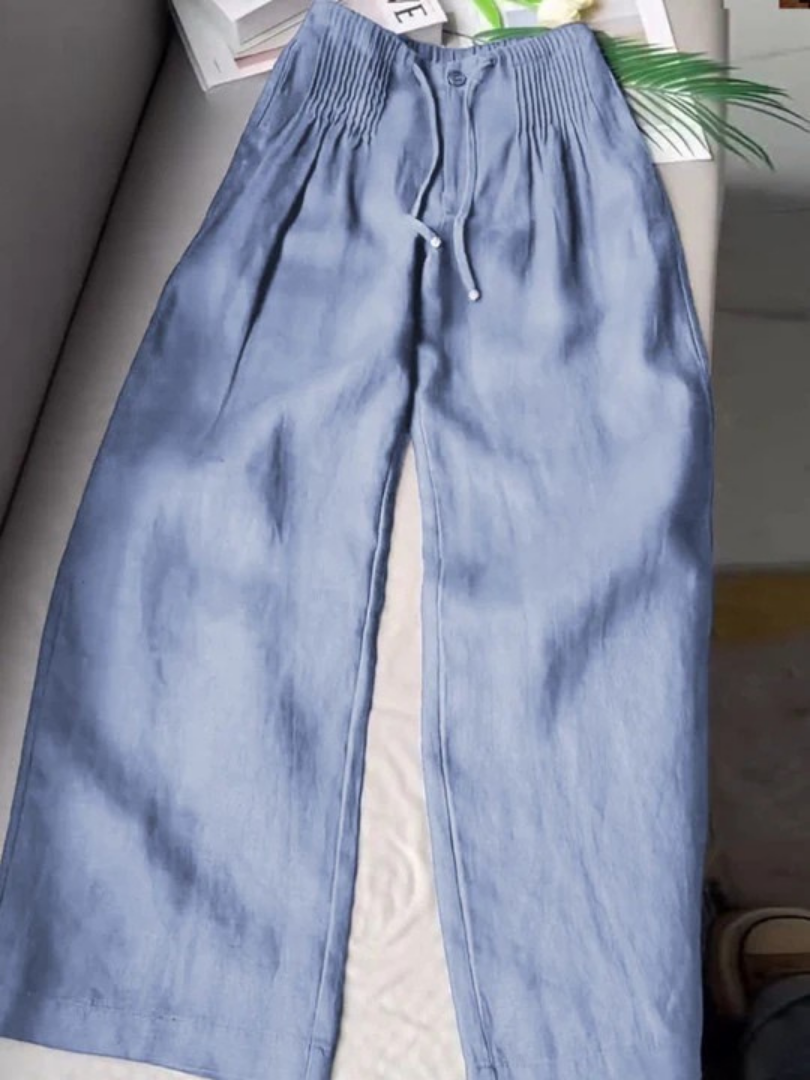 Dames Wide-Leg Broek High-Waist met Tunnelband
