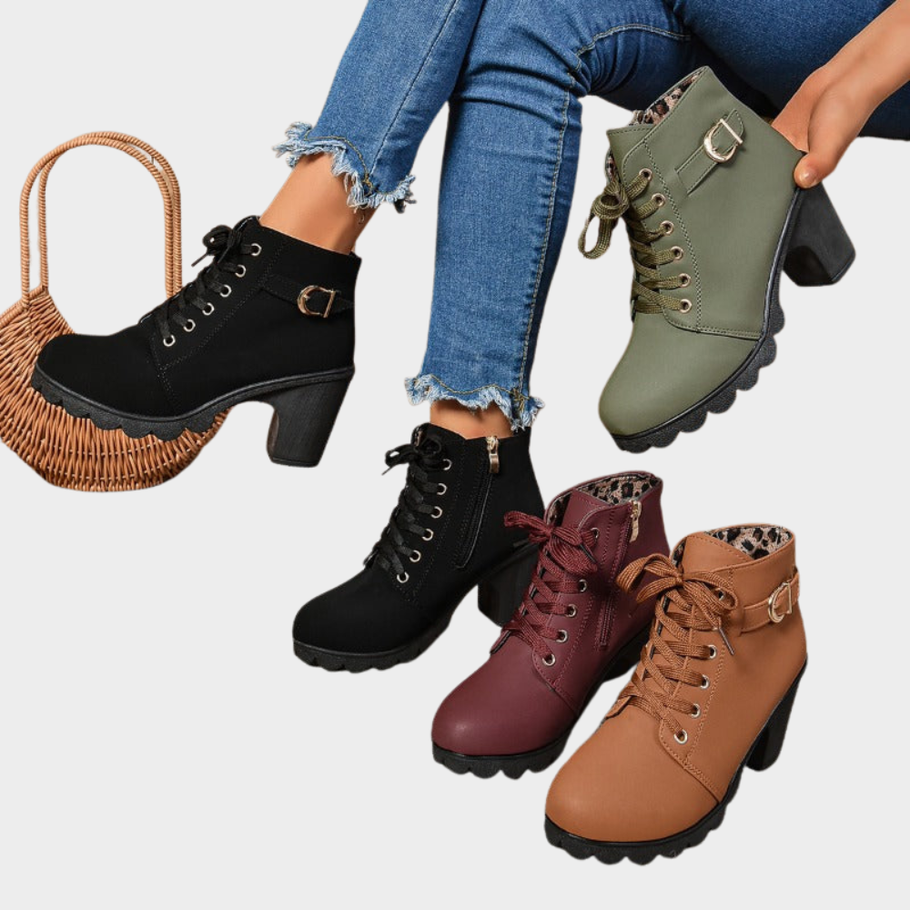 Dames Blokhak Boots – Met Rits, Geschikt voor Casual en Dagelijks Gebruik