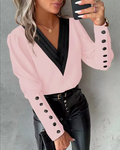 Lilou – Elegante blouse met V-hals | Stijlvol & comfortabel voor elk seizoen
