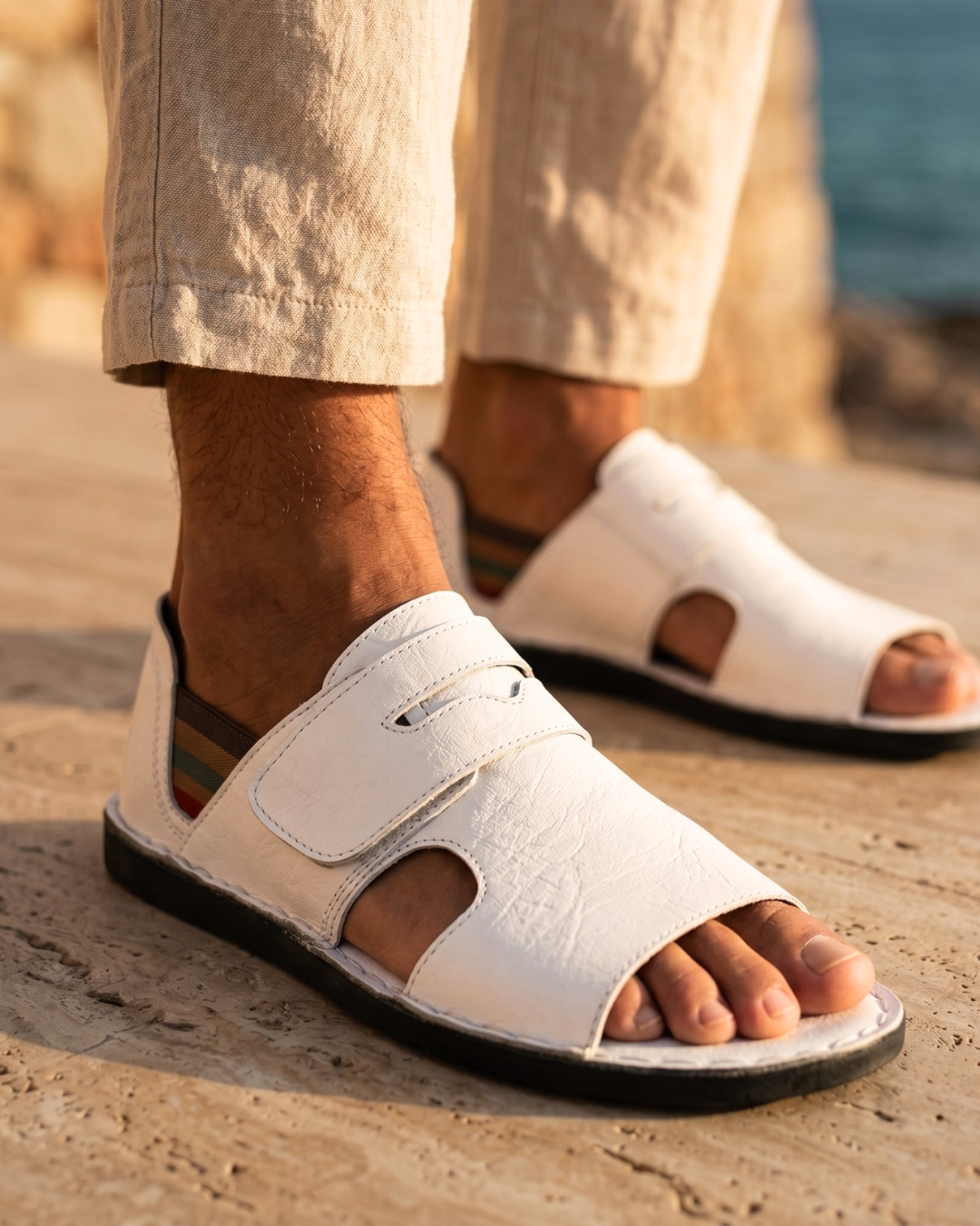 Heren Orthopedische Sandalen Leer met Open Neus
