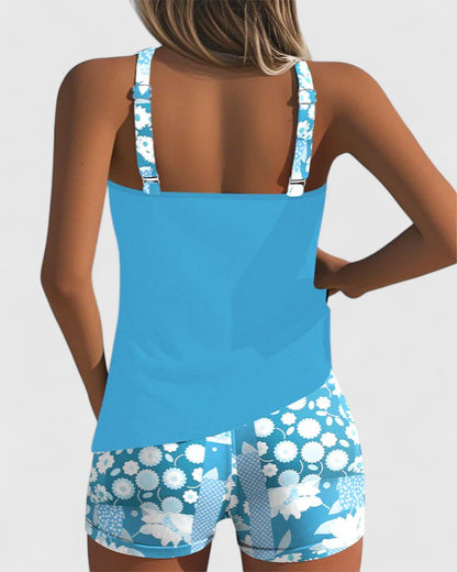 Dames High-Waisted Tankini – Geschikt voor Zomer, Met Verstelbare Bandjes en Ondersteuning