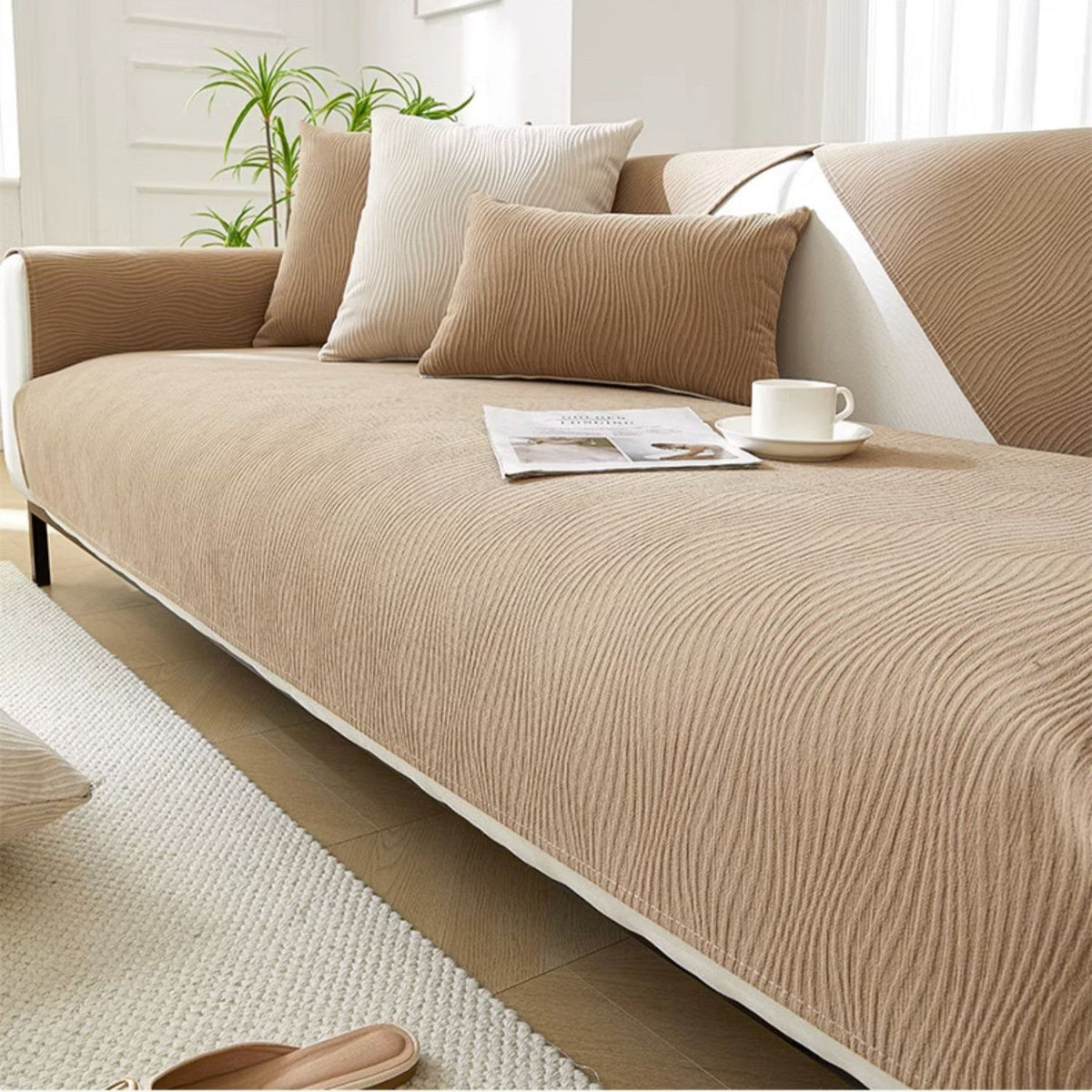 Chenille Bankhoes met Antislip Onderkant