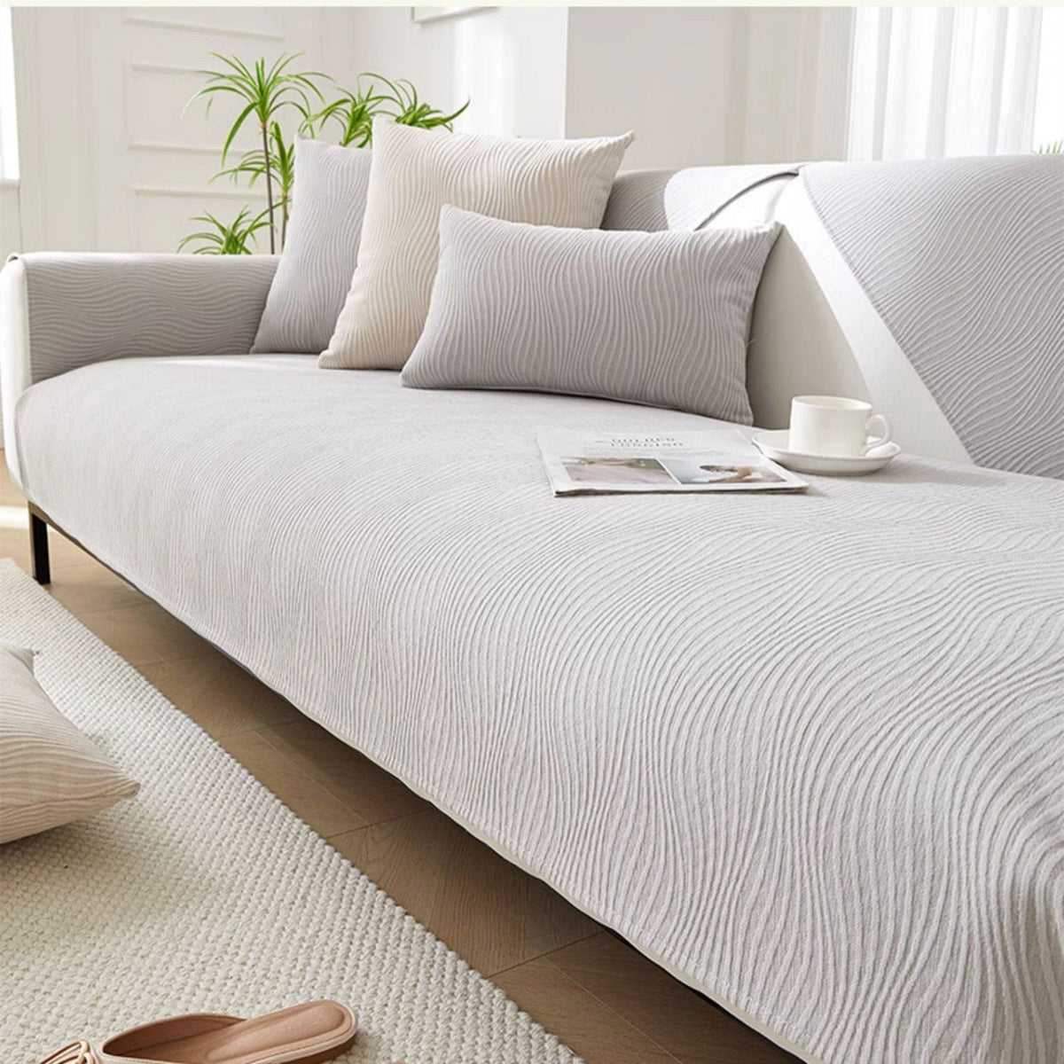 Chenille Bankhoes met Antislip Onderkant