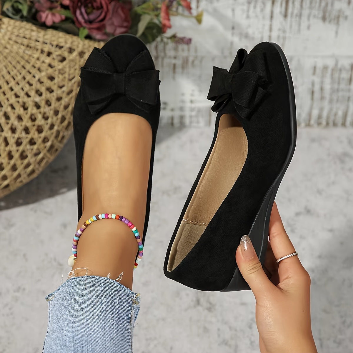 Dames Orthopedische Platte Schoenen met Strikdetail