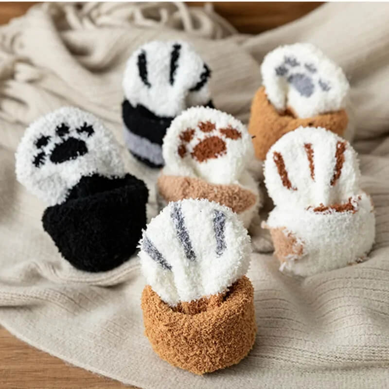 Dames Sokken met Kattenpootjes - Pluche Katoenmix