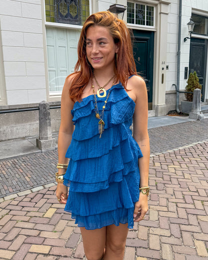 Dames Getailleerde Jurk – Asymmetrisch Ontwerp, Geschikt voor Lente en Zomer