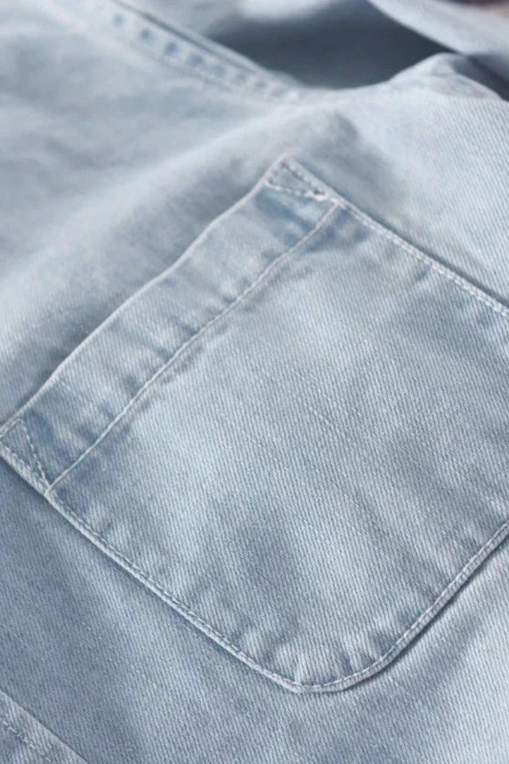 Heren Denim Overhemd Button-Down met Borstzak