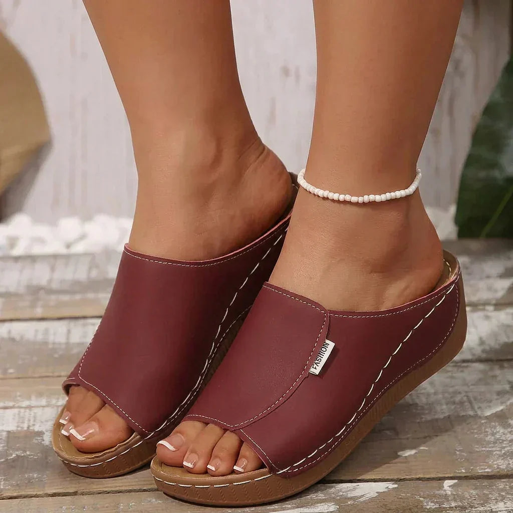 Dames Slip-On Sandalen met Mid-Heel Platform