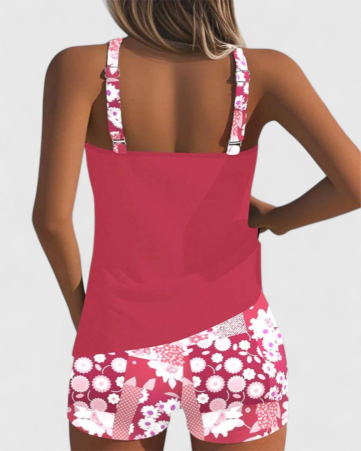 Dames High-Waisted Tankini – Geschikt voor Zomer, Met Verstelbare Bandjes en Ondersteuning