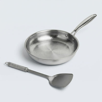 Titanium Koekenpan Gehamerd met Spatel - Antiaanbaklaag Zonder Chemicaliën