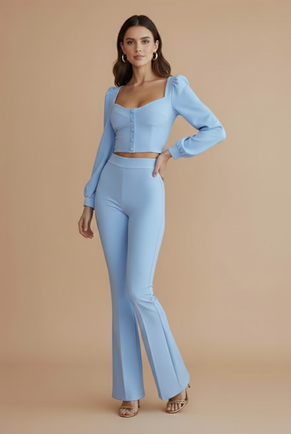 Dames Getailleerd Set – Met Knopen, Geschikt voor Avondgebruik