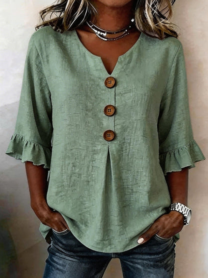 Dames Blouse Lange Mouw met Ruches