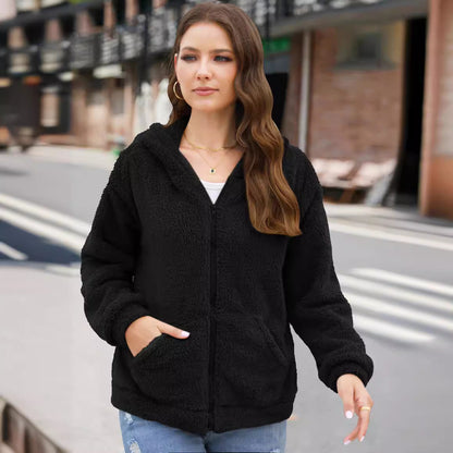 Dames Fleecejack met Ritssluiting – Zwart, Warm en Comfortabel voor Casual Gebruik