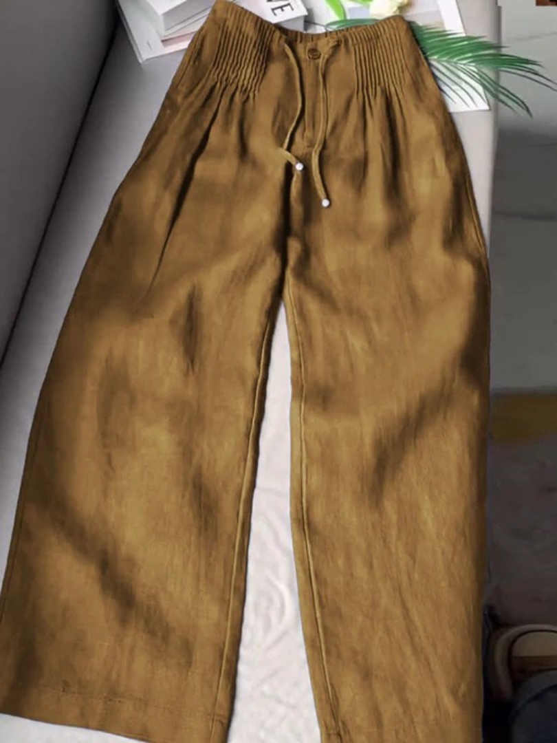 Dames Wide-Leg Broek High-Waist met Tunnelband