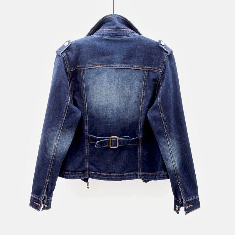 Dames Klassiek Denim Spijkerjack – Katoen, Casual Jas voor Alledaags Gebruik