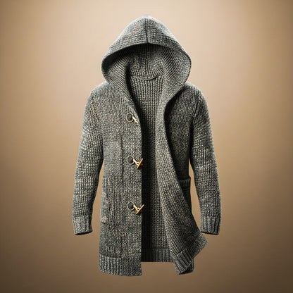 Soren | Men's Chunky Knit Hooded Duffle Cardigan
