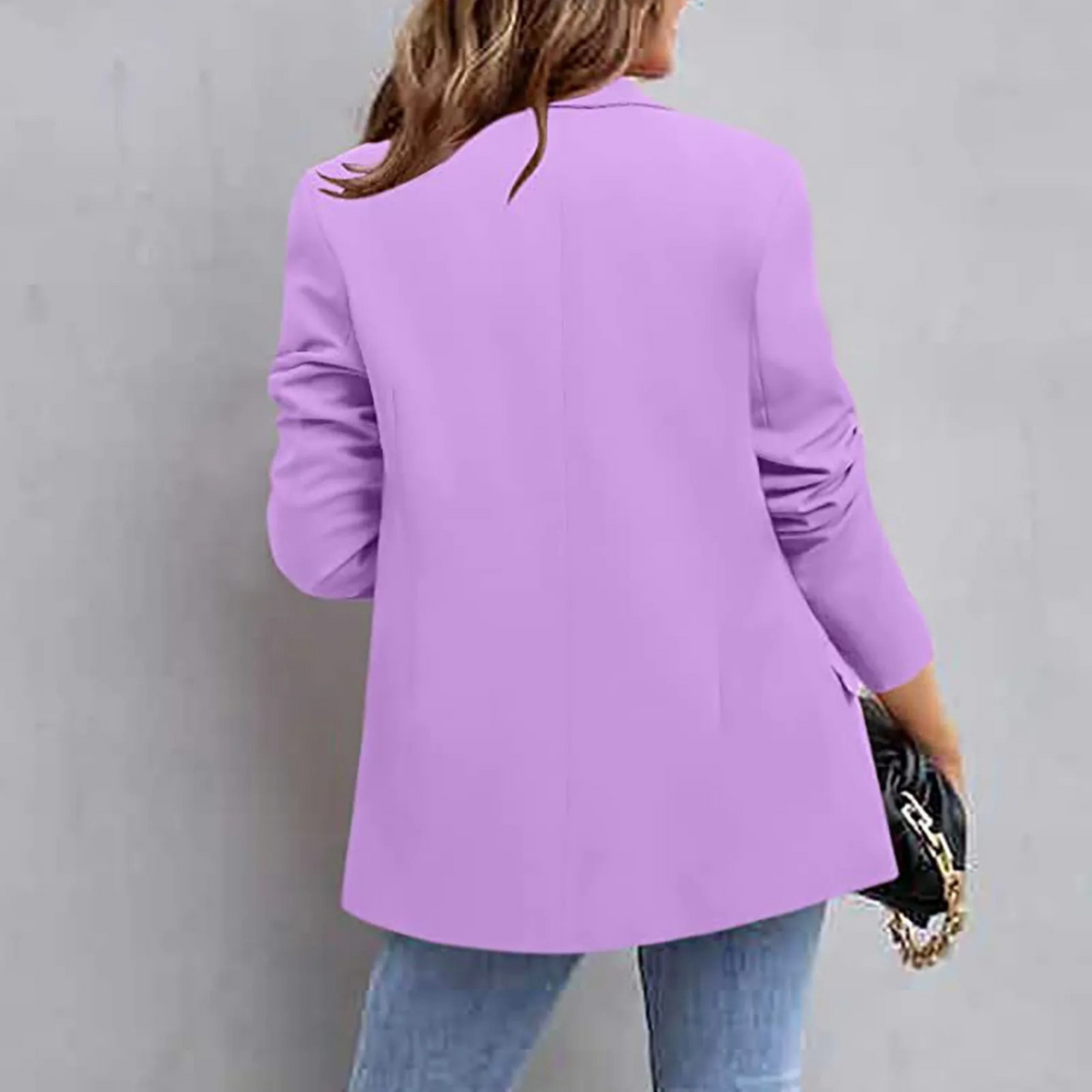 Dames Blazer Getailleerd met Notch Revers, Slim Fit Colbert