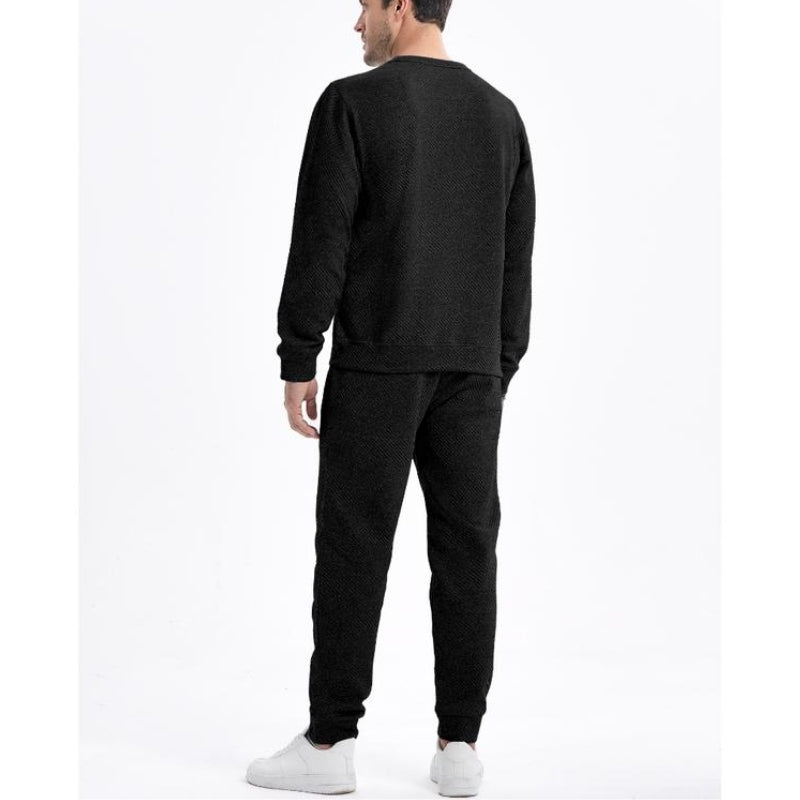 Heren Joggingpak Set Tweedelig – Jacquard Sweater en Broek