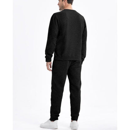 Heren Joggingpak Set Tweedelig – Jacquard Sweater en Broek