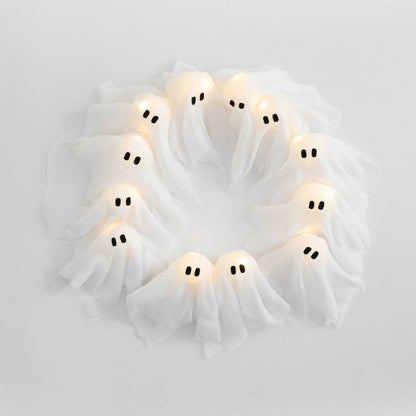 Halloween Deurkrans met 12 LED-Verlichte Geesten
