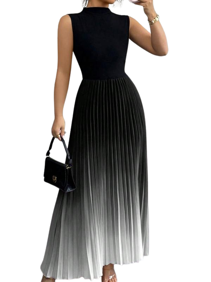 Dames Maxi Jurk Geplooid met Col