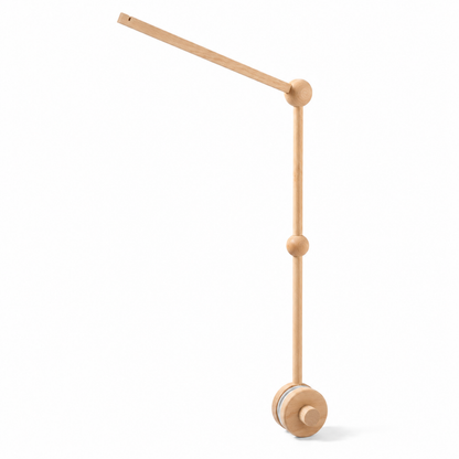 Natural wood cot mobile arm bracket with mounting clamp