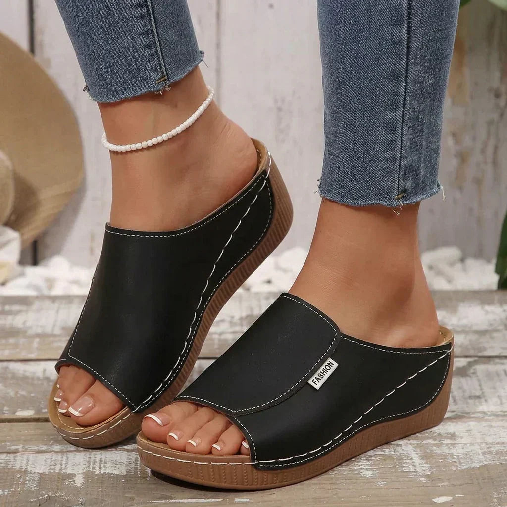 Dames Slip-On Sandalen met Mid-Heel Platform