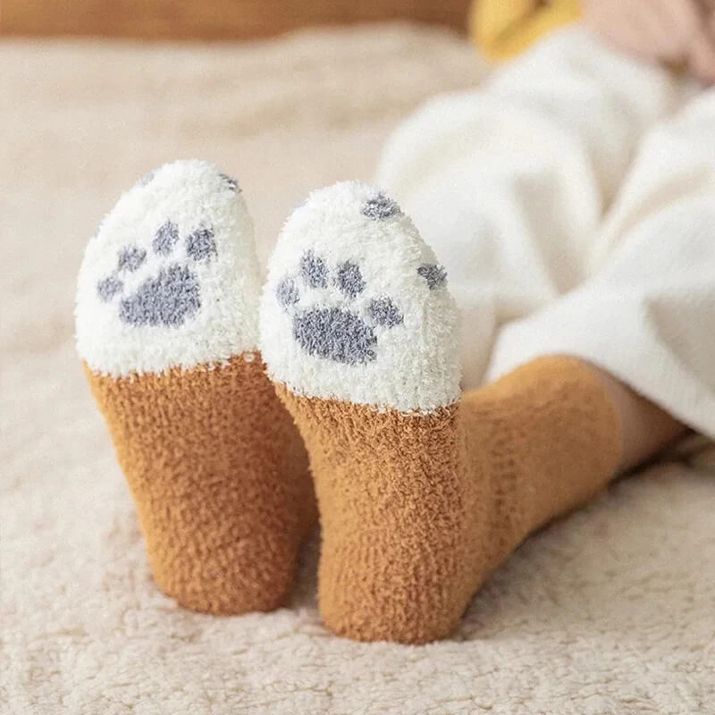 Dames Sokken met Kattenpootjes - Pluche Katoenmix