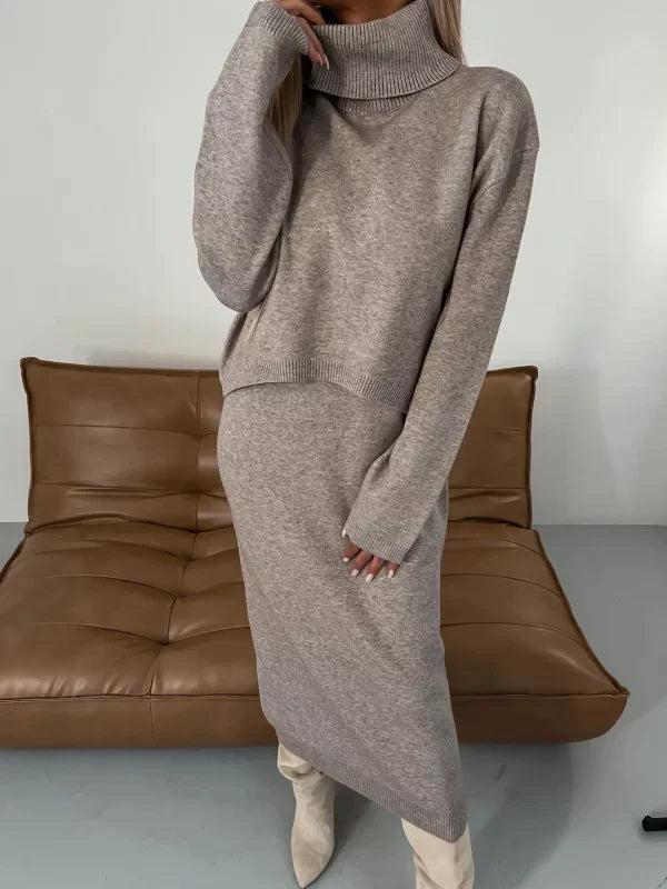 Dames Midi Jurk met Bijpassende Coltrui